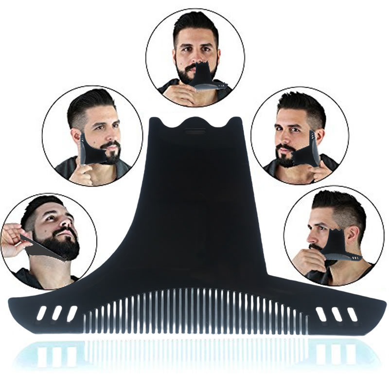 Men Accessories Rule - Siyah Sakal Şablonu, Sakal Şekillendirme Tarağı,