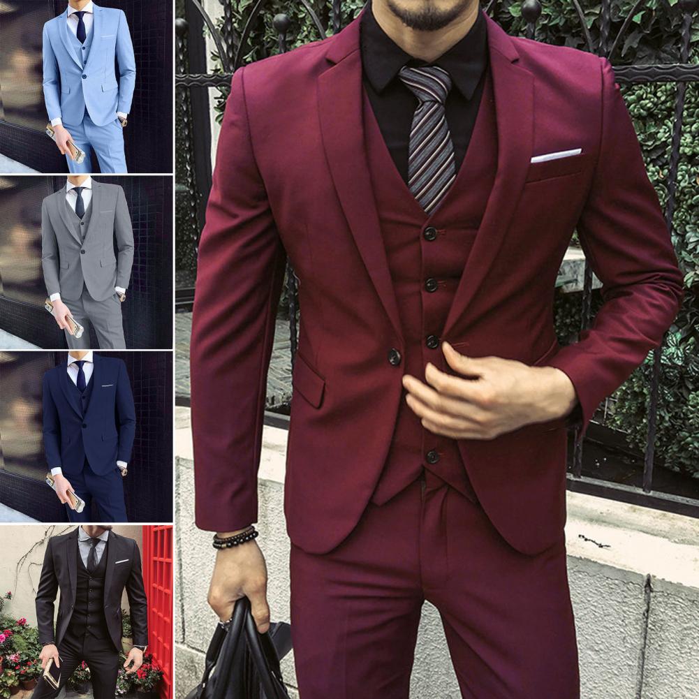 Men Accessories Elegant - Erkekler Blazers 3 Adet Setleri Düğün