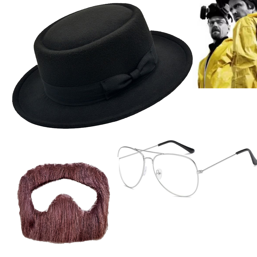 Men Accessories Hat - Walter White Cosplay Sakal Şapka Gözlük