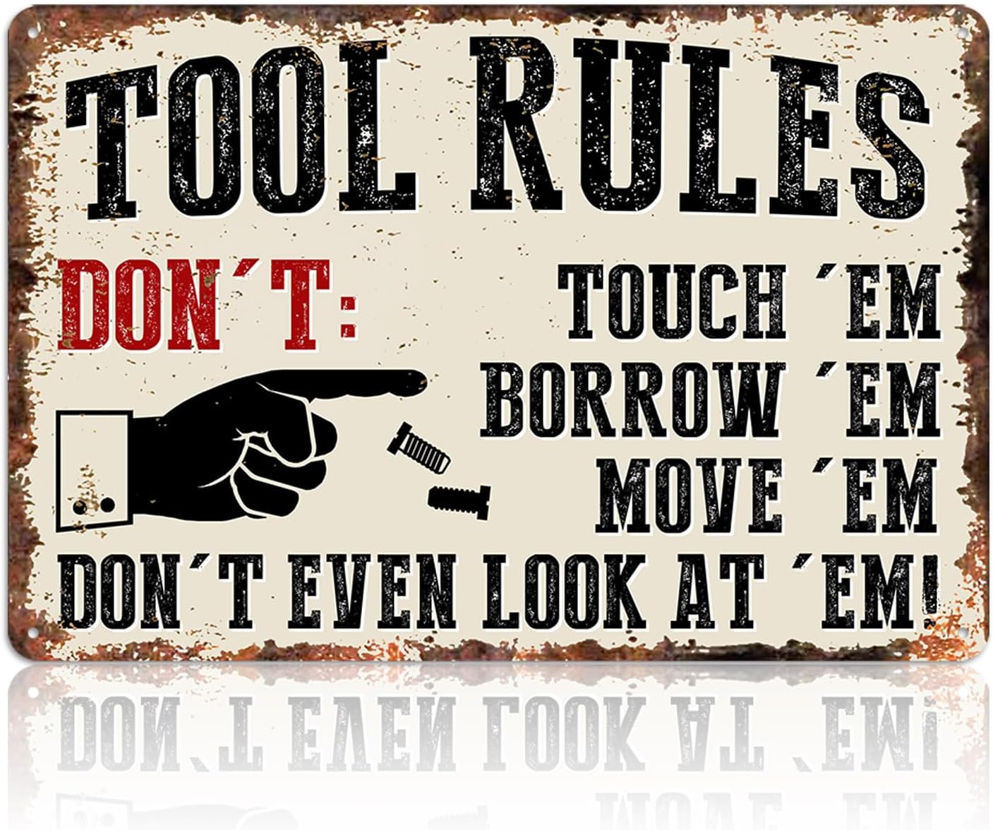 Men Accessories Rule - Garaj Tabelaları Metal Duvar Dekoru -