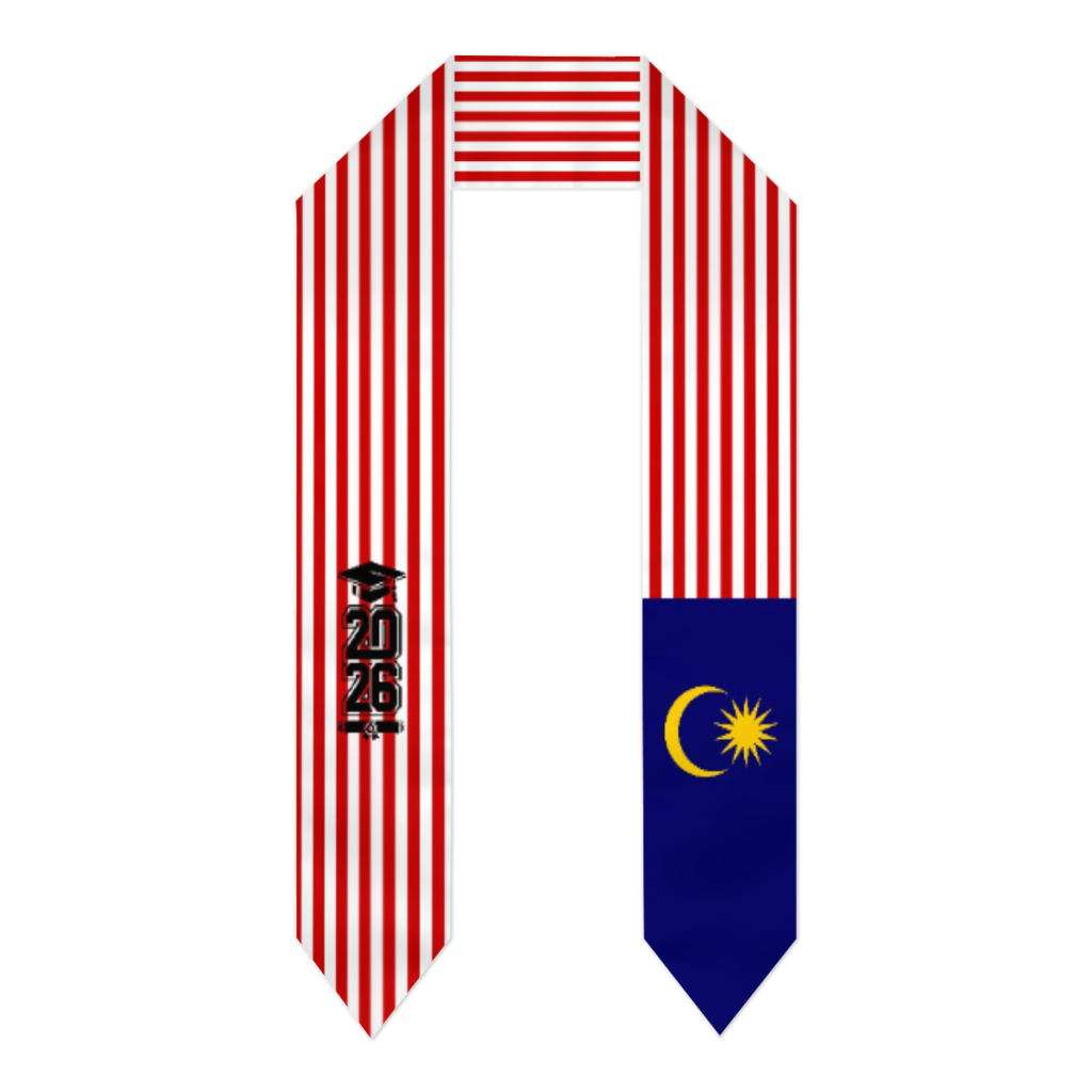 Men'S Accessories Malaysia - 2026 Sınıfı Malezya Bayraklı Eşarp Mezuniyet