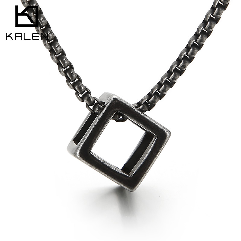 Kalen Üç Boyutlu Kare Kolye Ko - Men Accessories Rule incelemesi ve fiyatı